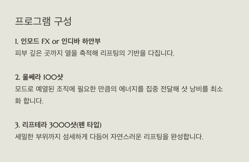 레이어드 리프팅 프로그램 구성