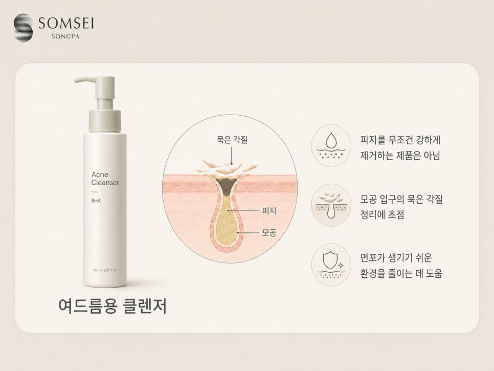 여드름용 클렌저의 작용